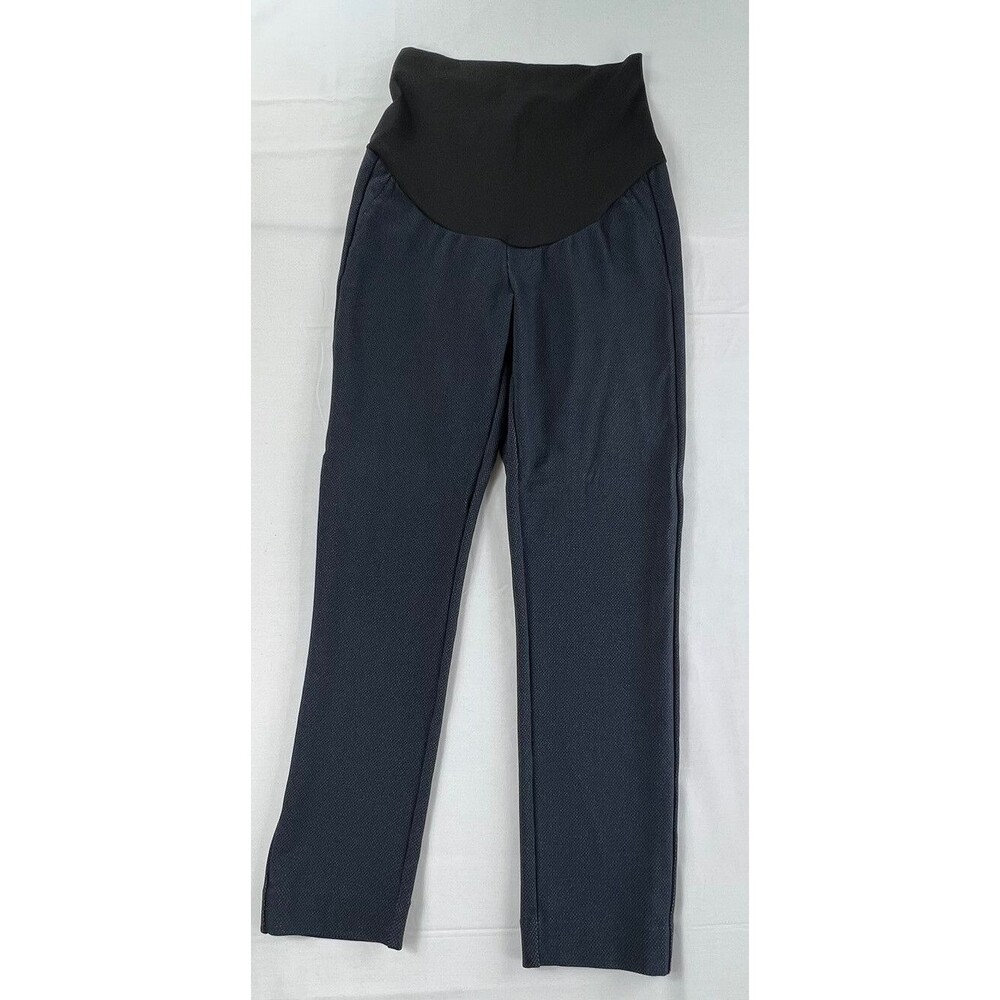 Liverpool Womens Maternity The Trouser Black Gray Tweed Look Casual Pants Size S